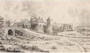 A Landscape With A View Of Ruins And A Country-house by Jacob Van Ruisdael