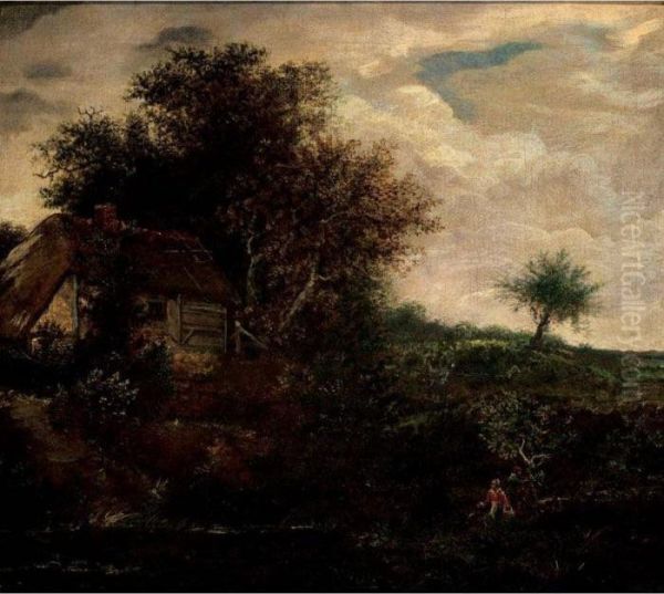 A Wooded Landscape With A Farmhouse - view 1