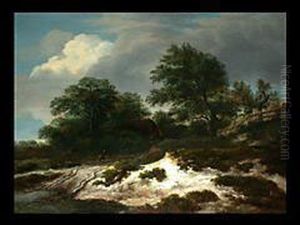 Dunen Mit Einem Dorf by Jacob Van Ruisdael