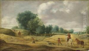 A Landscape With Peasants Coursing Hares