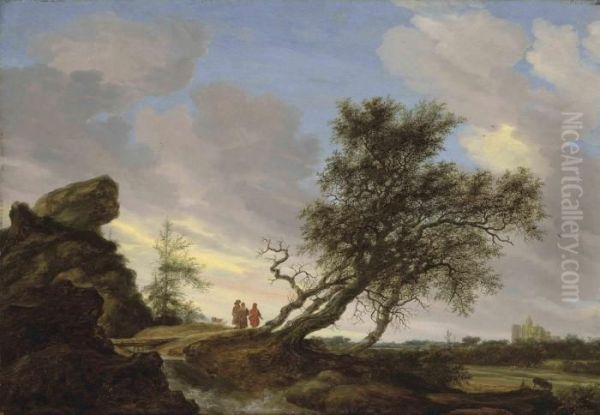 An Extensive Landscape With The Road To Emmaus - view 1