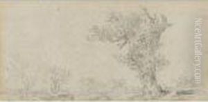River Landscape With A Tree by Salomon van Ruysdael