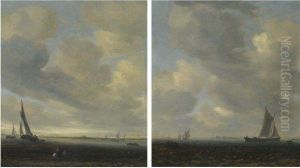 An Estuary Scene With A View Of Haarlem Beyond