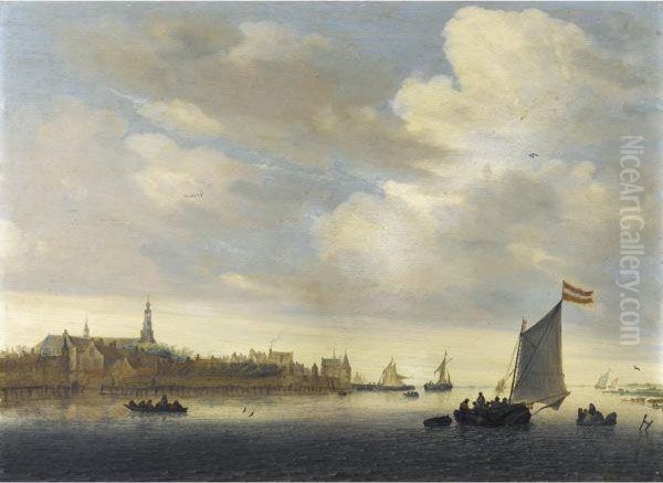 A River View With The Town Of Weesp - view 1