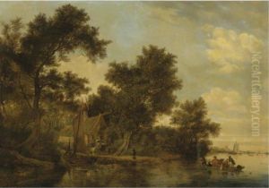 A River Landscape by Salomon van Ruysdael