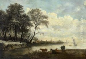 Flusslandschaft. by Salomon van Ruysdael