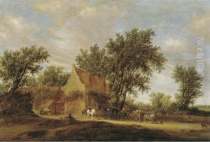 Sold By The J. Paul Getty Museum To Benefit Future Painting Acquisitions
Travellers Halting Before An Inn by Salomon van Ruysdael