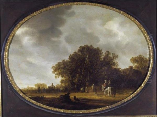 A Landscape With Horsemen And Travellers Before A Cottage, A Church Beyond - view 1