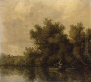A River Landscape With Fishermen
In Rowing Boats Lifting Traps Near A Bank, A Ferry With Cattle And A
Farm Beyond A River Landscape With Fishermen
In Rowing Boats Lifting Traps Near A Bank, A Ferry With Cattle And A
Farm Beyond