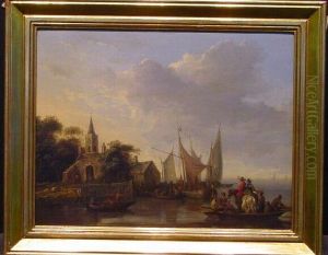 Theferry Boat by Salomon van Ruysdael