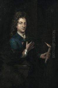 A Self-portrait Of The Artist Holding A Candlestick