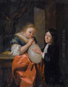 Two Children With A Balloon