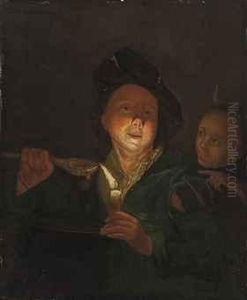 Young Man Eating Porridge by Godfried Schalcken