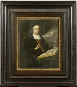 Portrait Of A Scholar With A Book In Front Of A Cathedral