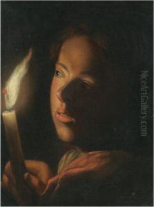 A Boy With A Candle by Godfried Schalcken