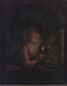 A Girl At A Window by Godfried Schalcken