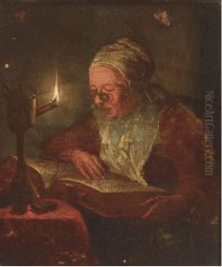 A Woman Reading By Candlelight by Godfried Schalcken