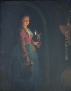 Kitchen Maid In A Poultry Larder, With A Lamp