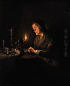 The Evening Prayer by Petrus van Schendel