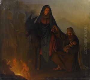 The Rest On The Flight Into Eygpt by Petrus van Schendel