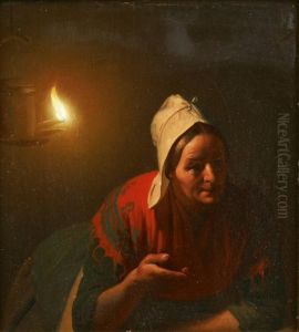 Conversation A La Lueur De La Lampe A Huile