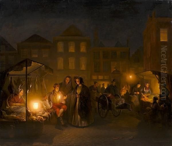 An Evening Market In The Hague - view 1