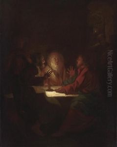 Supper At Emmaus by Petrus van Schendel