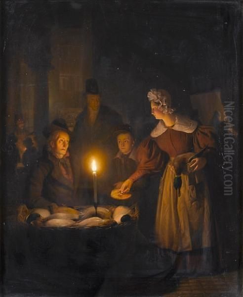 A Candlelight Market Scene - view 1