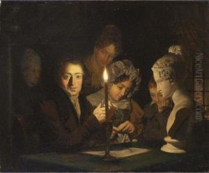The Drawing Lesson by Petrus van Schendel