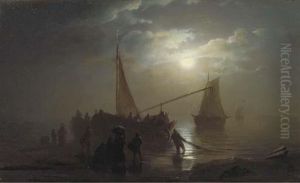 Nocturne: The Arrival Of The Fishing Fleet by Petrus van Schendel
