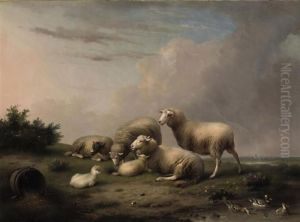 Sheep In A Summer Landscape
