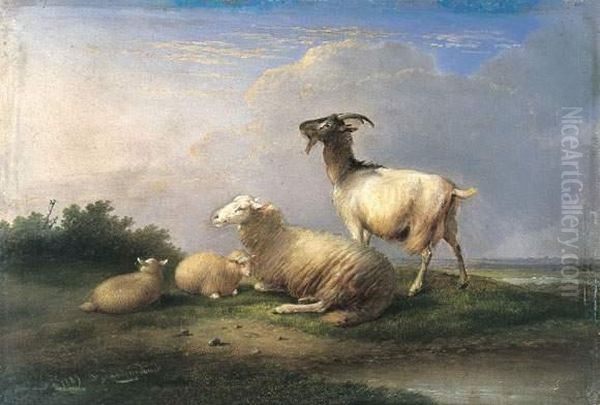 Schapen En Geit In Een Landschap (1889) - view 1