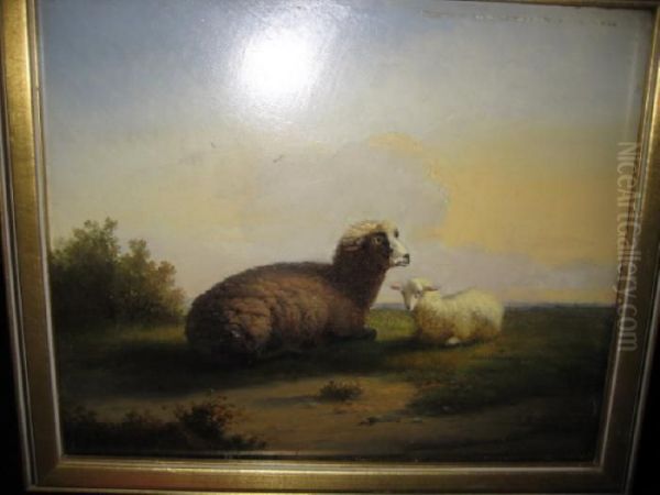 Landscape With Two Sheep Resting - view 1