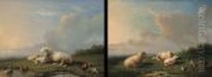 Landscapes With Sheep And Poultry by Franz van Severdonck