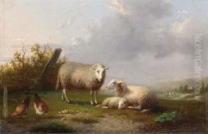 Poultry Near A Stream by Franz van Severdonck