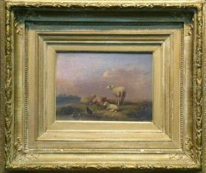 Sheep And Fowl In A Landscape by Franz van Severdonck