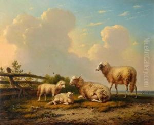 Schafe Auf Der Weide. 1853. by Franz van Severdonck