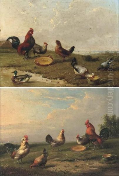 Poultry At The Pond; And Another Similar - view 1