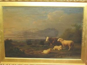Cow And Sheep In A Meadow