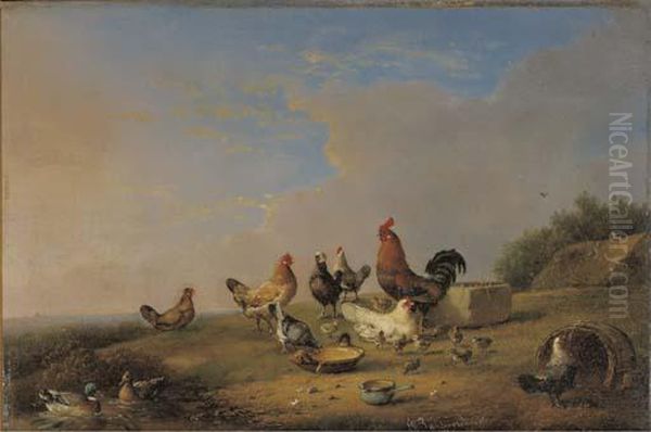 Poultry By A Stream - view 1