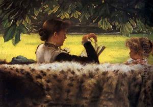 Reading A Story by James Jacques Joseph Tissot