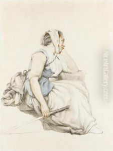 A Seated Peasant Woman, Resting Her Head On Her Hand by Jacob Van Stry