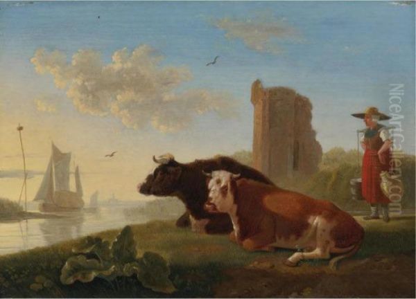 Landscape With Cattle And Milkmaid - view 1