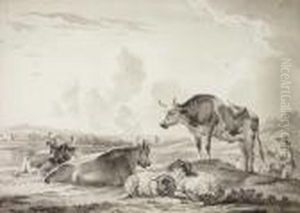 Landschaft Mit Hirten Und Vieh by Jacob Van Stry