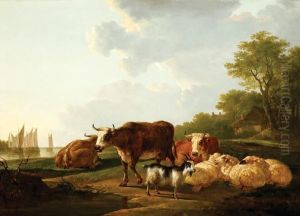 Landscape With Cows, Sheep And A Goat Landscape With Cows, Sheep And A Goat