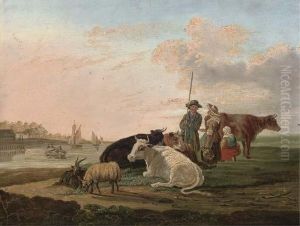 A Landscape With A Drover, His Family And Cattle A Landscape With A Drover, His Family And Cattle