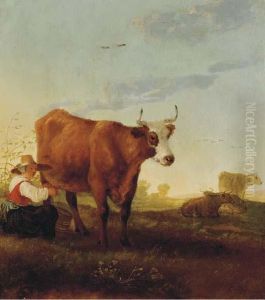 A Milkmaid Milking A Cow