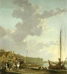 An Extensive River Landscape With A An Extensive River Landscape With A