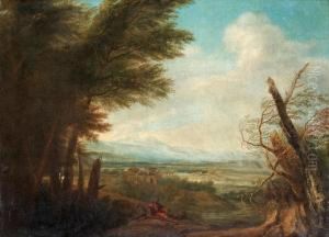 Landscape With Resting Figure by Herman Van Swanevelt