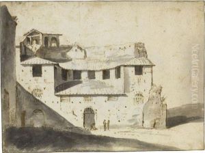 View Of An Italianate Farmhouse by Herman Van Swanevelt